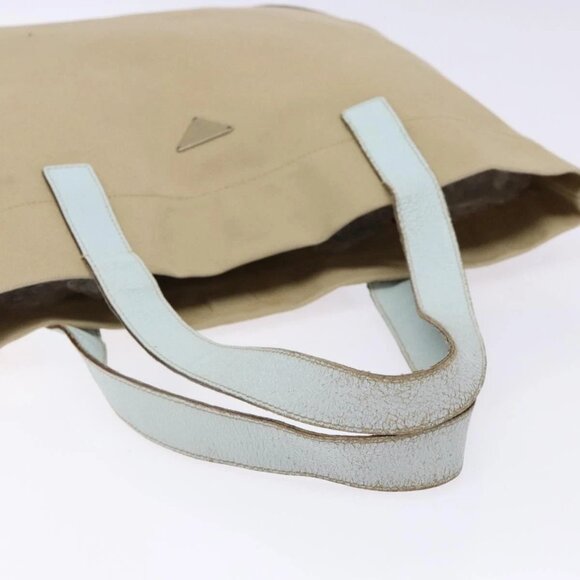 PRADA Tote Bag Canvas Beige Auth 137463 - Picture 8 of 16